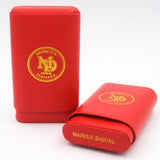 MARCUS DANIEL LEATHER CIGAR CASE - Classic Sun Grown Red & Gold