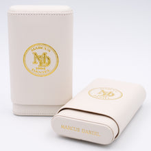 Load image into Gallery viewer, MARCUS DANIEL LEATHER CIGAR CASE Classic Shade Grown White &amp; Gold