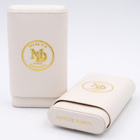 MARCUS DANIEL LEATHER CIGAR CASE - Classic Shade Grown White & Gold