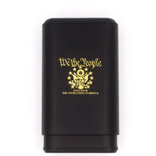 Load image into Gallery viewer, WE THE PEOPLE by MARCUS DANIEL LEATHER CIGAR CASE - Black &amp; Gold