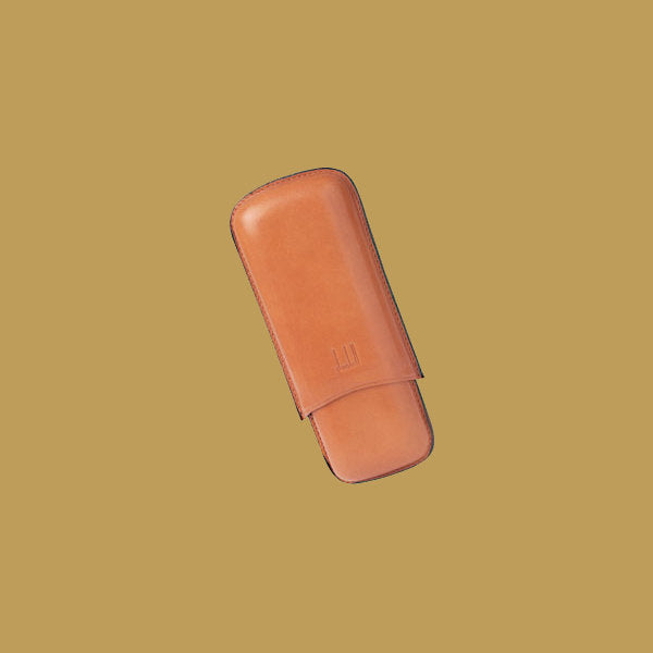 DUNHILL <br> LEATHER CIGAR CASE <br> (TERRACOTTA)
