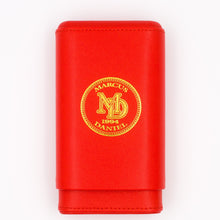 Load image into Gallery viewer, MARCUS DANIEL LEATHER CIGAR CASE Classic Sun Grown Red &amp; Gold