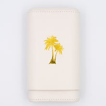 Load image into Gallery viewer, MARCUS DANIEL LEATHER CIGAR CASE  Palm Tree White &amp; Gold