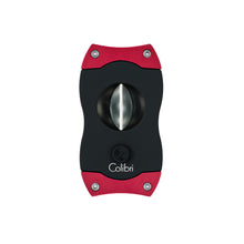 Load image into Gallery viewer, colibri-v-cut-cigar-cutter-black-rubber-red