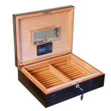 Load image into Gallery viewer, CROCO BLACK <br> CIGAR HUMIDOR <br> BRIZARD &amp; CO.