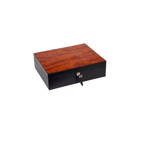 SUNRISE <br> BLACK & BUBINGA <br> CIGAR HUMIDOR