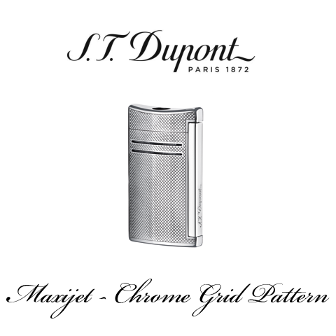 S.T. DUPONT <br> MAXIJET  <br> [Chrome Grid Pattern]